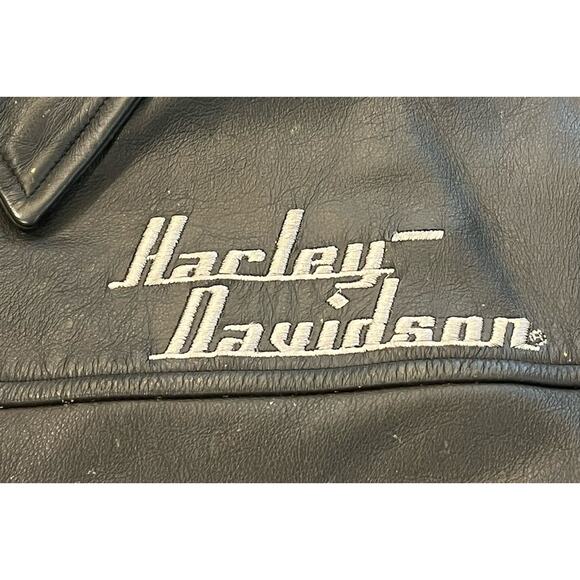 VTG Harley Davidson 3XL Leather Jacket EMBROIDERED Motorcycle Riding Gear LOGO!! - Picture 5 of 14